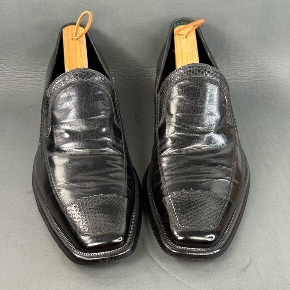 Vittorio Virgili Men’s Size 11 Black Leather Loafers – Made in Italy Slip-On - Picture 2 of 10